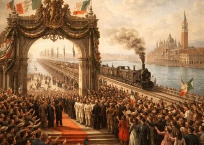 1846 — inaugurazione solenne del ponte ferroviario che collegò Venezia alla terraferma
